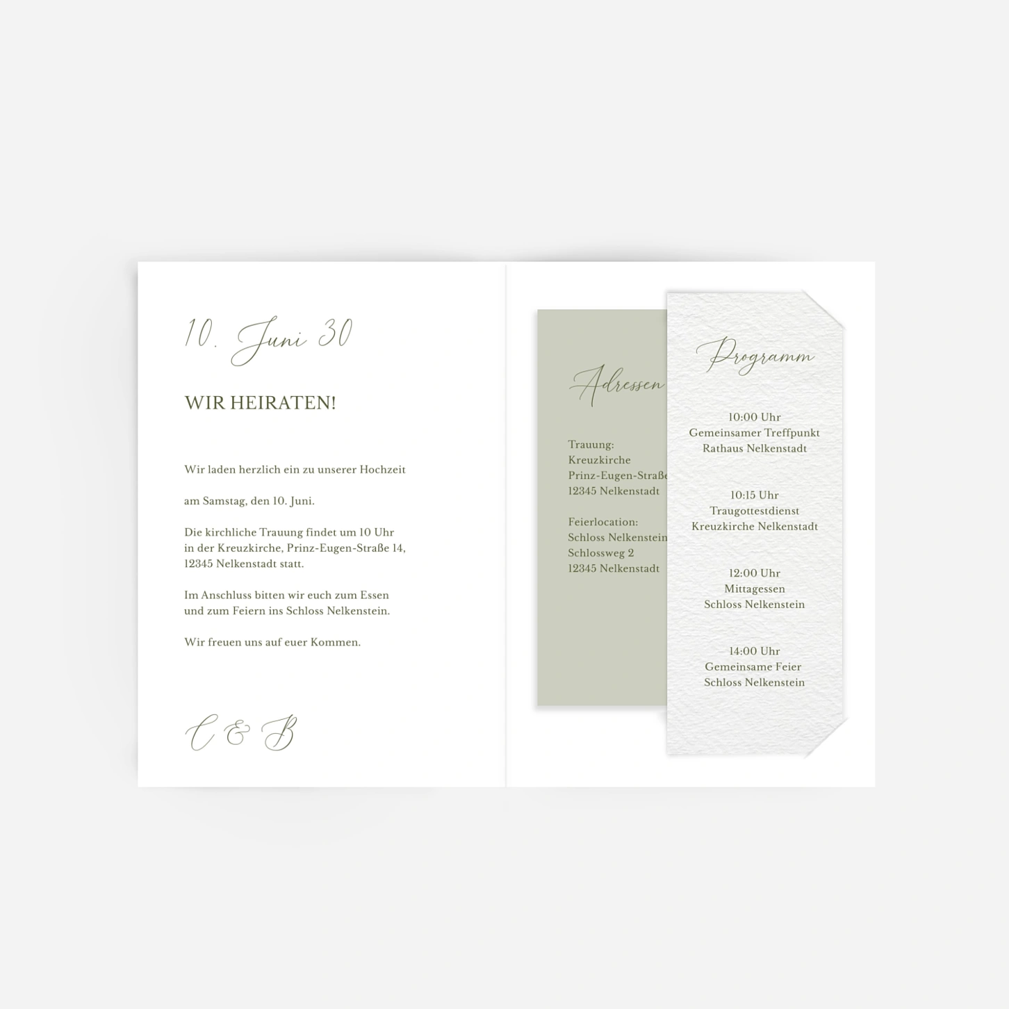 Hochzeitseinladung Zarter Olivenzweig