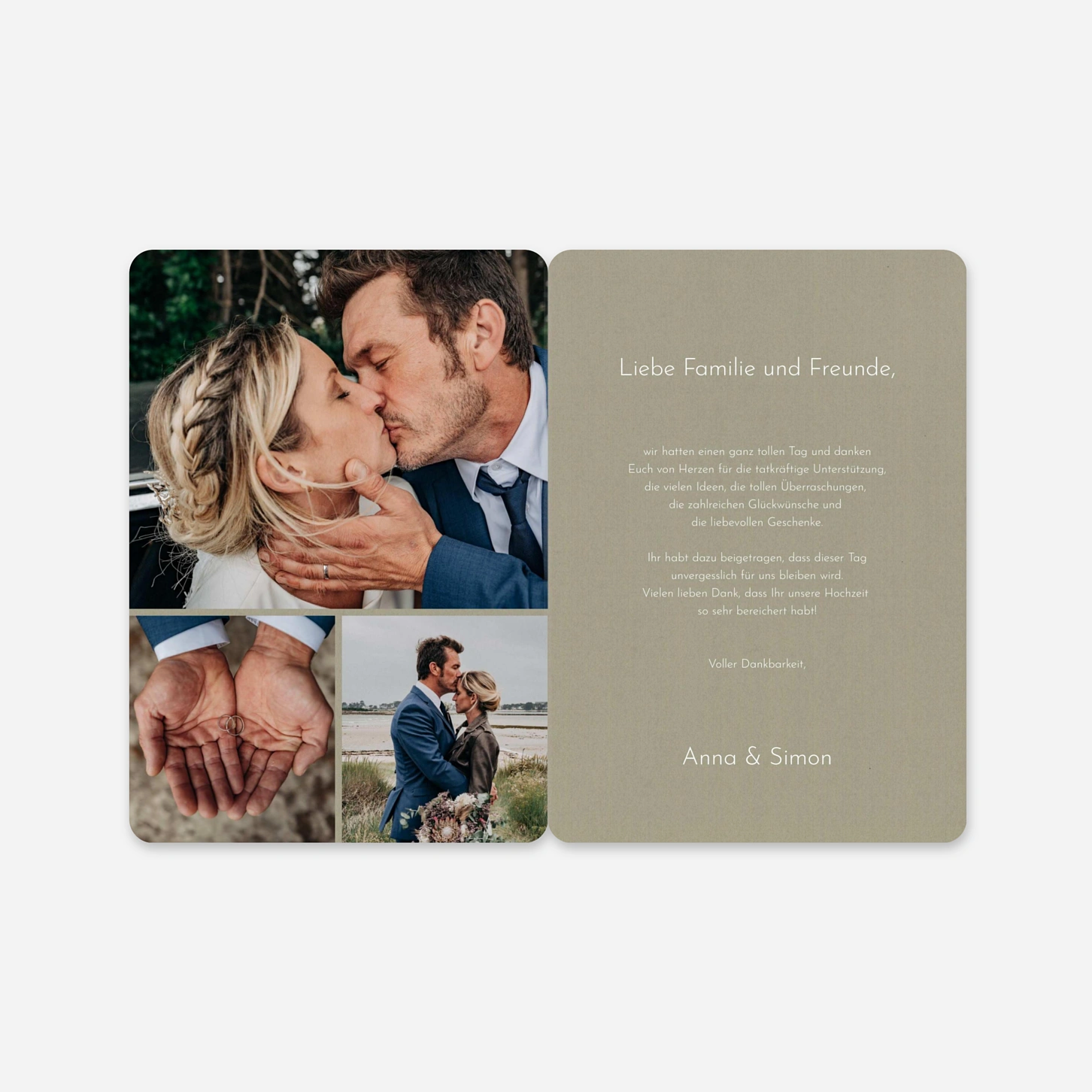 Dankeskarte Hochzeit Zarte Symbole