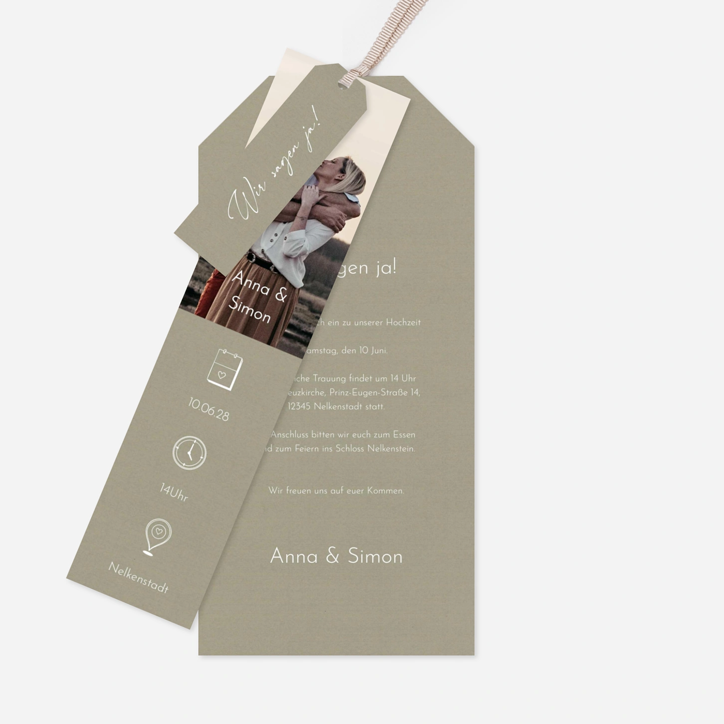 Hochzeitseinladung Zarte Symbole