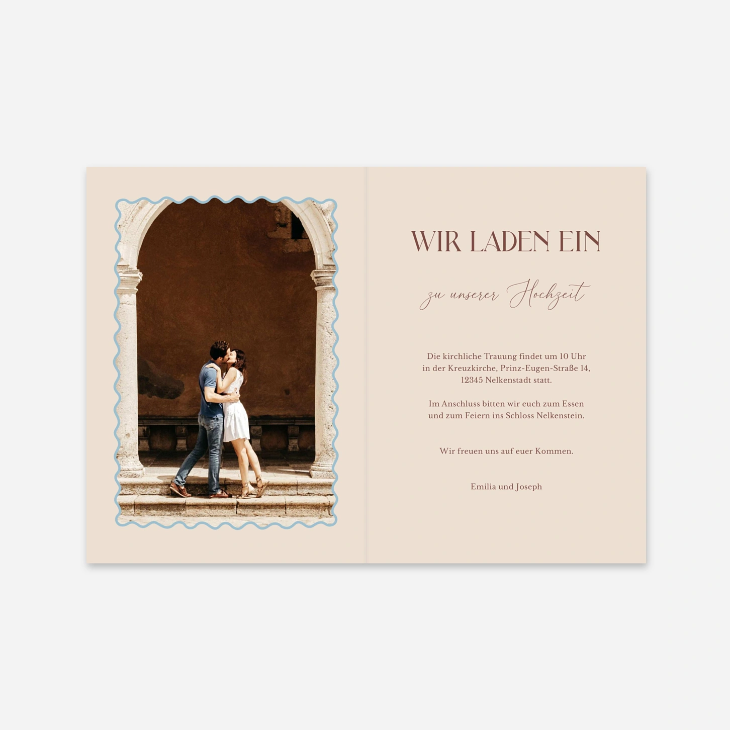 Hochzeitseinladung Zärtliche Welle