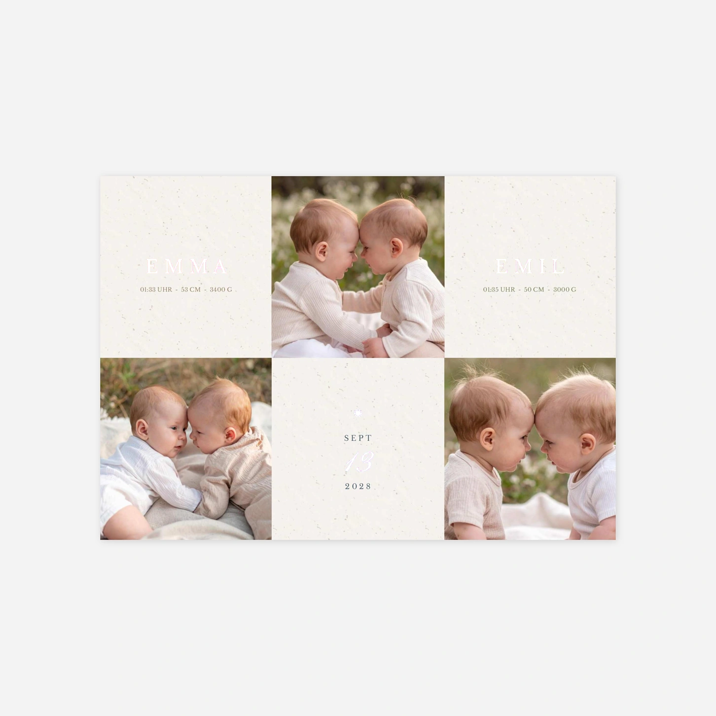 Geburtskarte Zwillingswunder